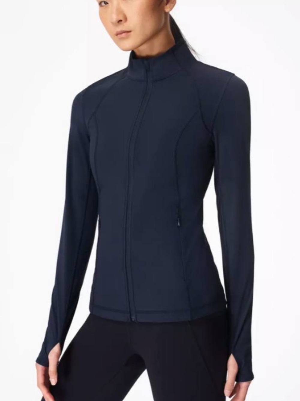 Sweaty Betty Women’s Power Workout Navy Zip-Up Performance Jacket Size Medium